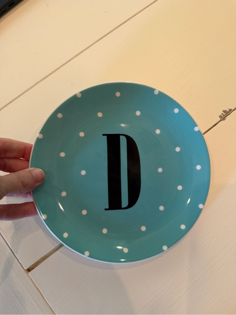 kate spade Lenox Wickford To the Letter D Polka Dot Dish